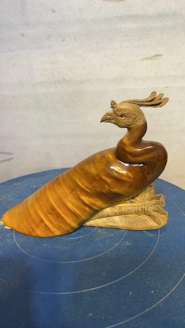 金丝楠木雕的孔雀、20/8/15