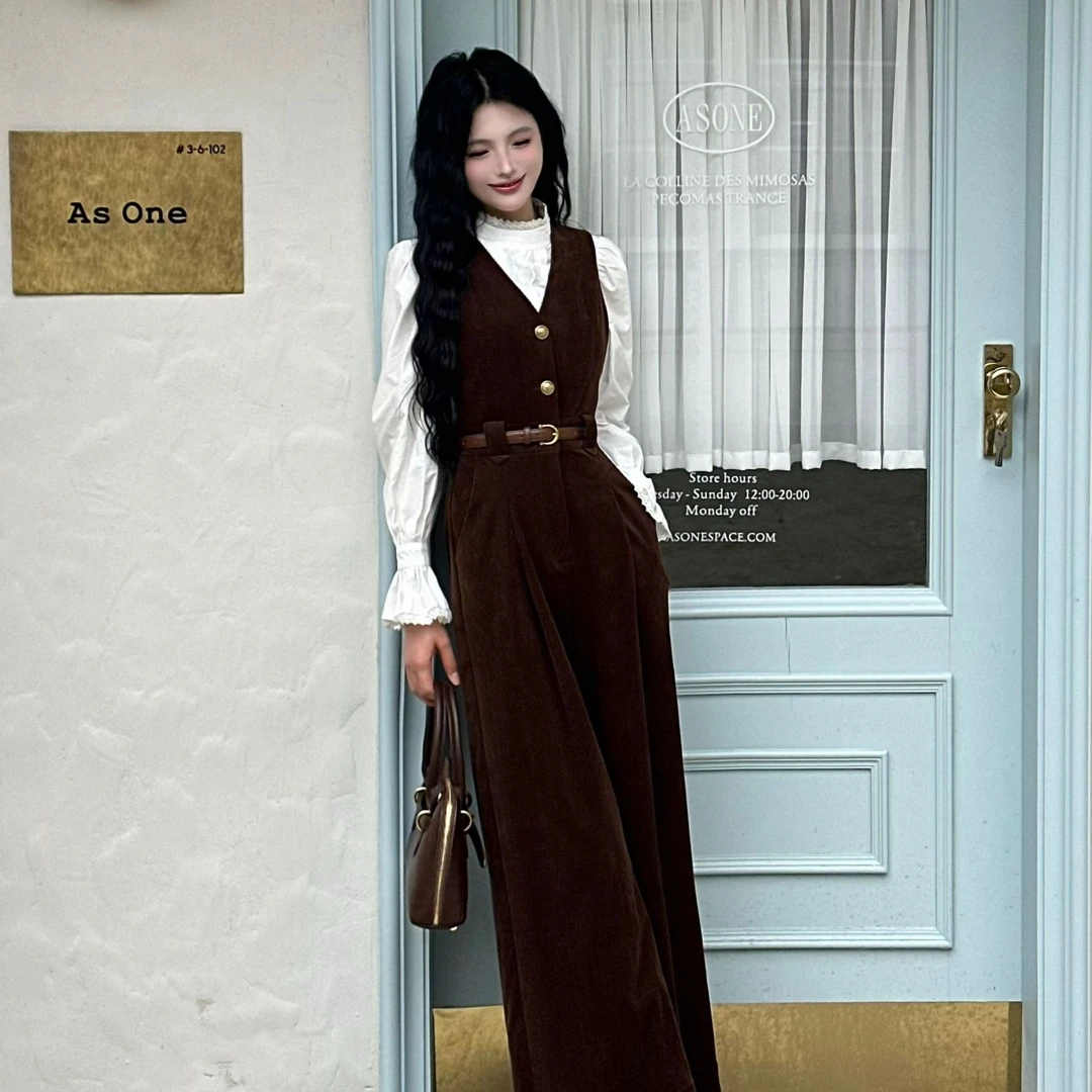 小八定制【尼斯周末】25秋季新法式时尚休闲衬衫+背带裤 00168 LSC