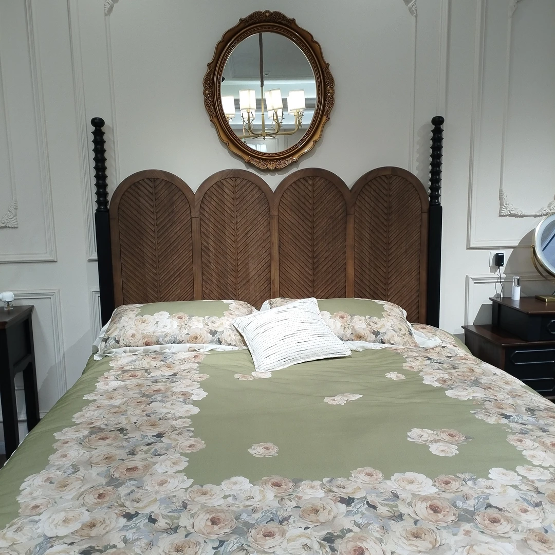 法式复古床美式别墅大床古典轻奢主卧床次卧床双人床中古风床卧室