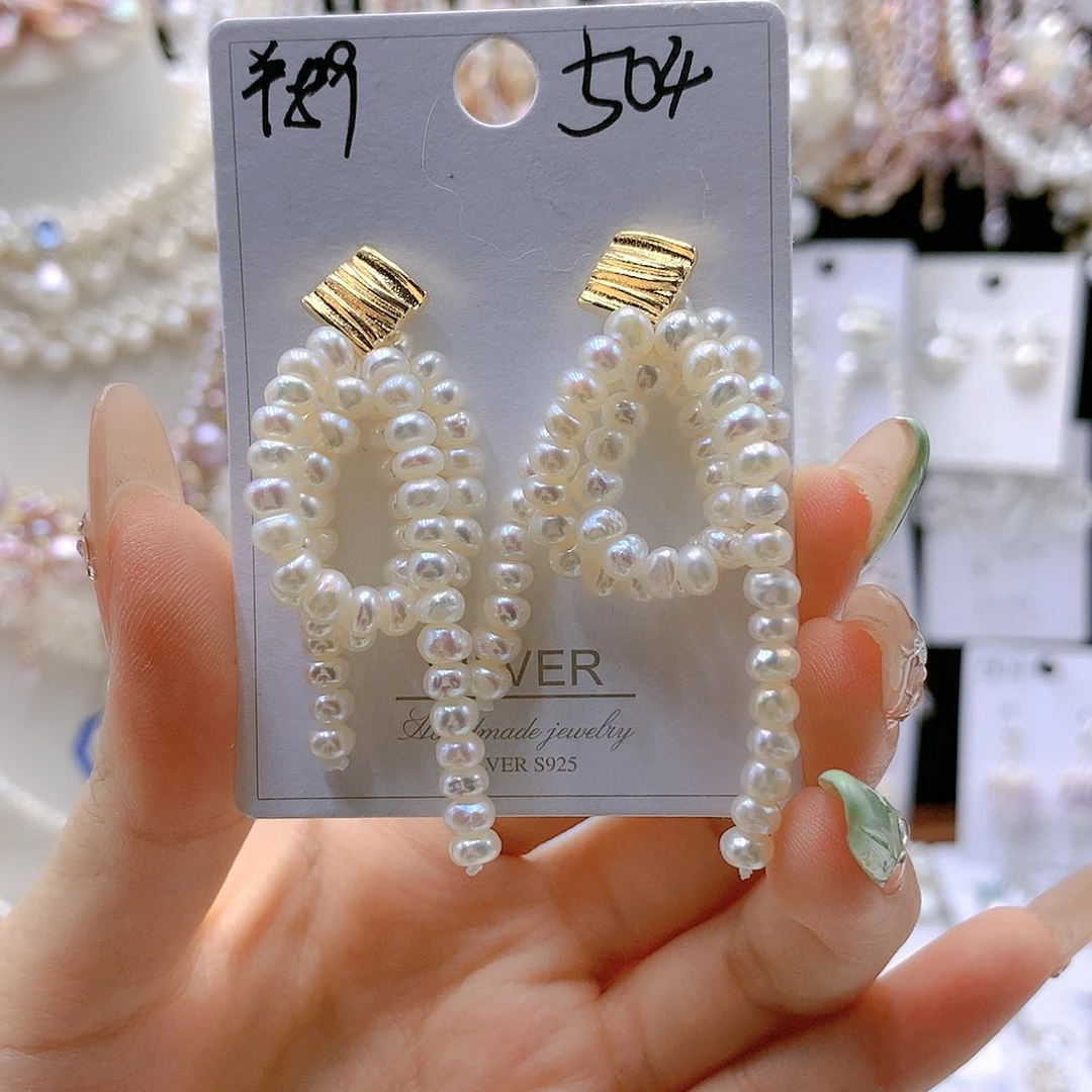 银S925镶嵌耳饰淡水珍珠