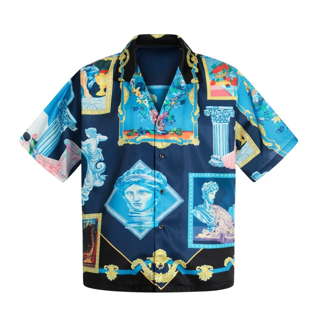 25SS新款时尚轻奢男士春夏短袖衬衫上衣1006