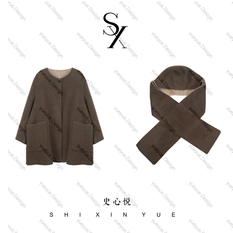 【悦悦专属】秋冬设计感撞色一粒扣保暖休闲外套Y887