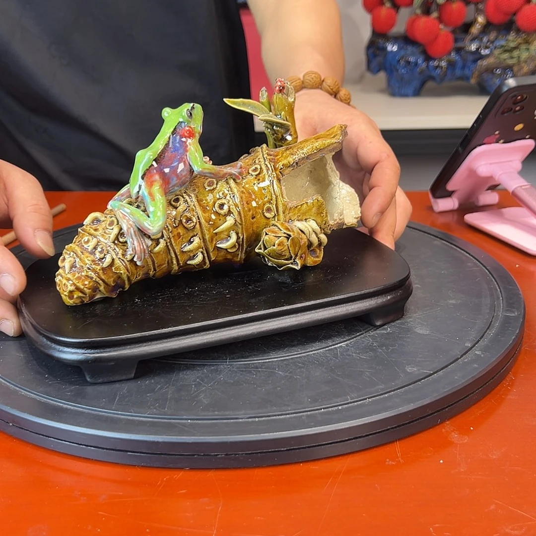 陶瓷福临门石湾公仔陶瓷青蛙