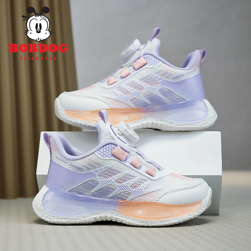 巴布豆女童鞋子透气网面女童运动鞋上学专用新款轻便软底女孩潮鞋