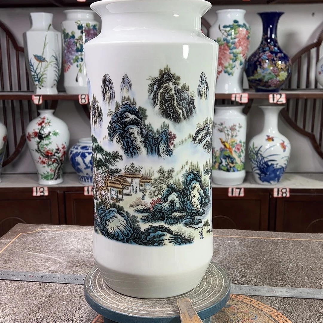 陶摆件景德镇陶瓷书山水