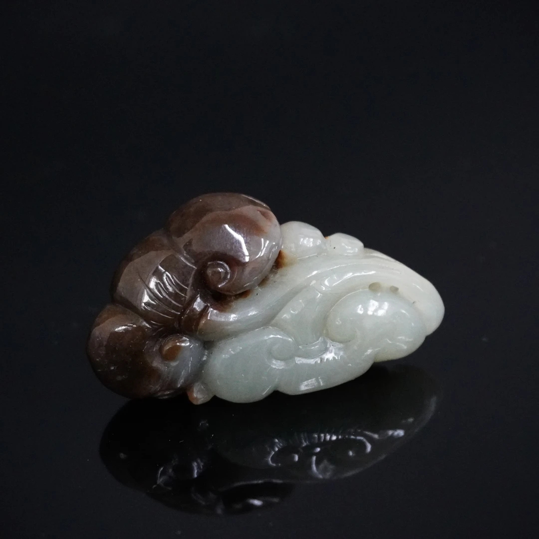 20世纪和田玉巧雕灵芝/027216/收藏/传承/【友谊文物商店】