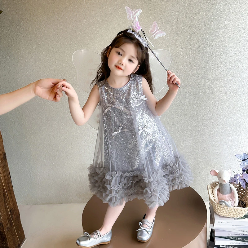 女童夏季连衣裙2025新款儿童夏装生日公主裙小女孩高级感背心裙子