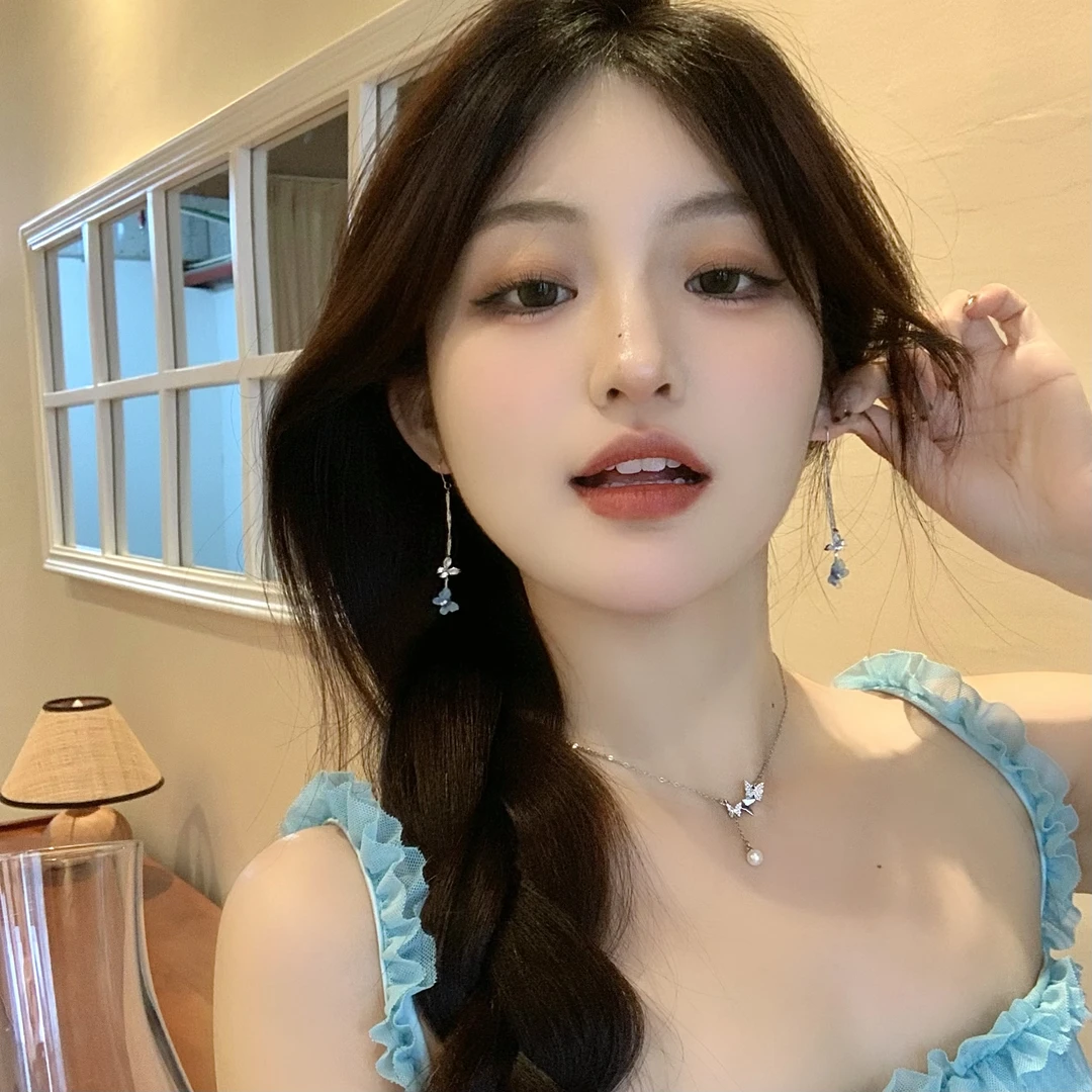 FULL GIRLISH耳环01674百搭蝴蝶流苏耳饰耳钉