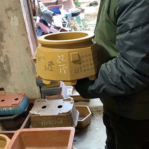 紫砂花盆手工制作