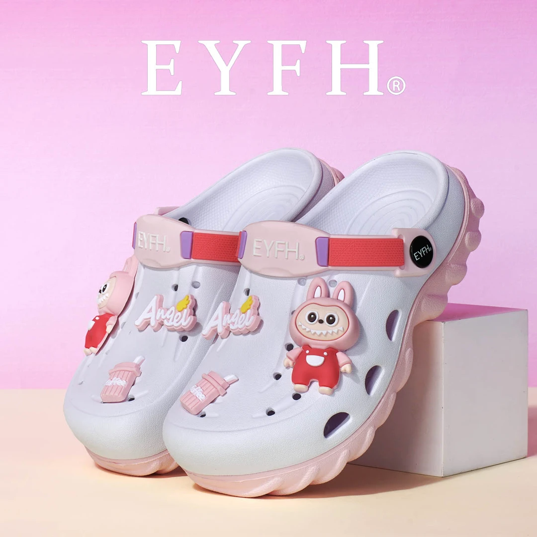 EYFH拉布布洞洞鞋女童卡通拖鞋儿童沙滩鞋中大童软底防滑涉水童鞋
