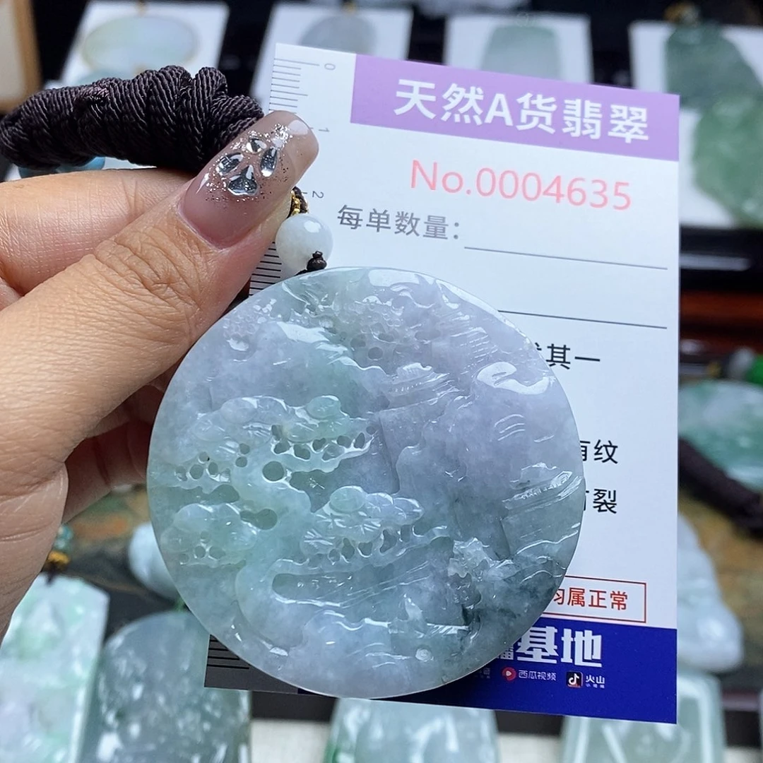 翡翠未镶嵌颈饰4635