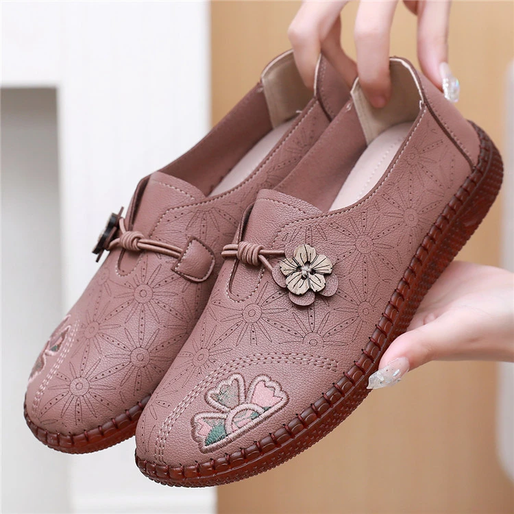 春季时尚休闲妈妈鞋老北京布鞋女鞋防滑牛筋软底中老年单鞋奶奶鞋