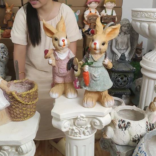 合成树脂树脂胡萝卜兔一对