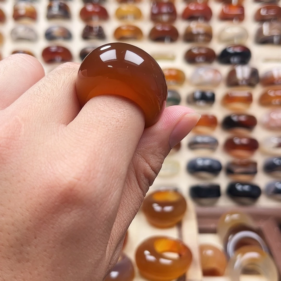 玛瑙/玉髓合金戒指3港1 9