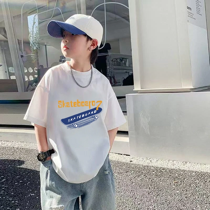 夏天童装男童短袖t恤儿童夏装凉感半袖2025新款男孩夏季大童上衣