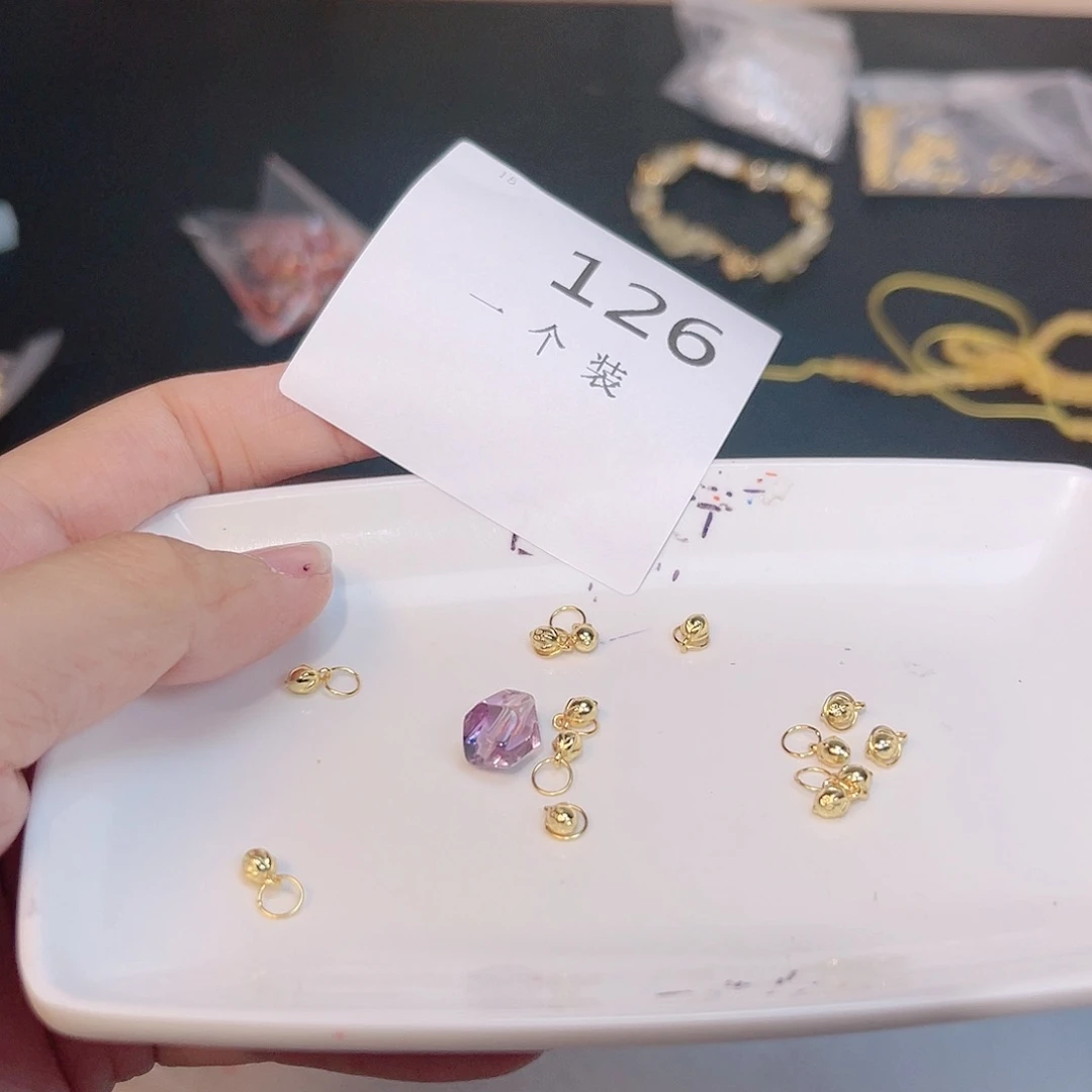 水晶珠宝半成品银S925镀金镶嵌126