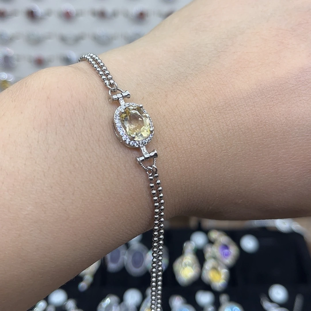 银S925镶嵌黄晶手链