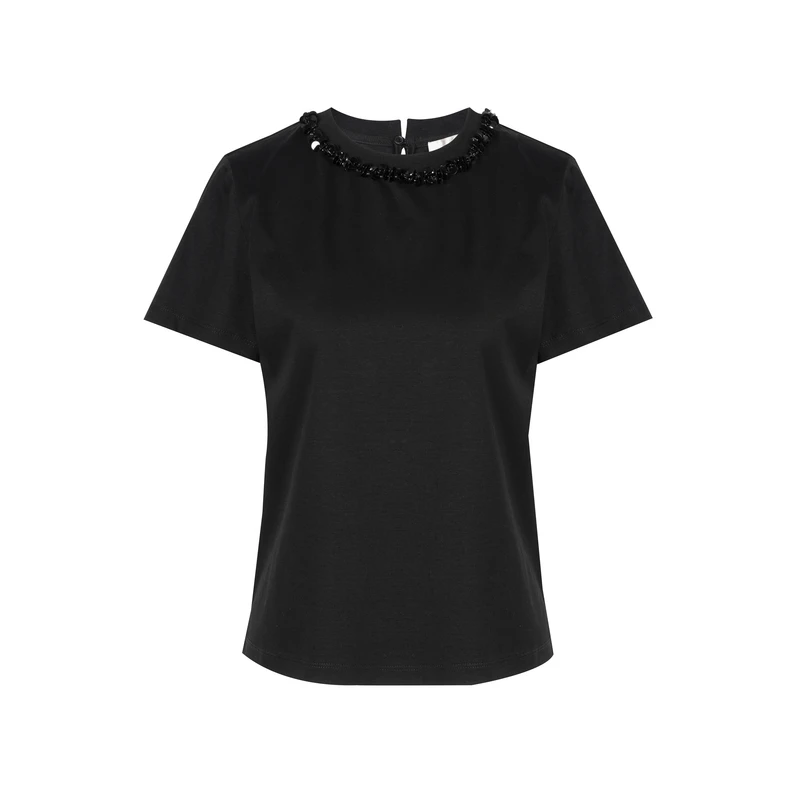 dunnu圆领订珠片T恤FU230805