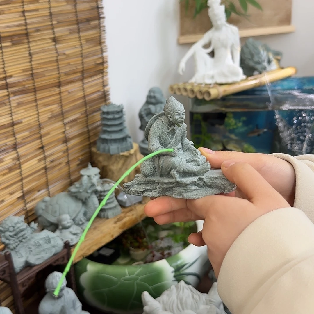 石材青砂石钓鱼翁