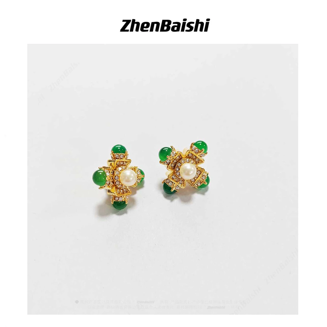 铜合金仿水晶耳饰 简约小众高级感耳钉【21111】