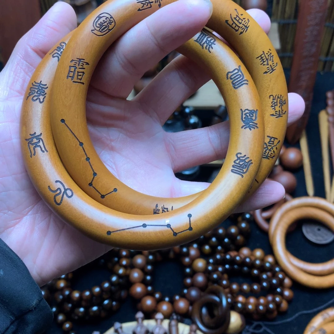 木?*?枣木乾坤圈8.0刻字一物一拍