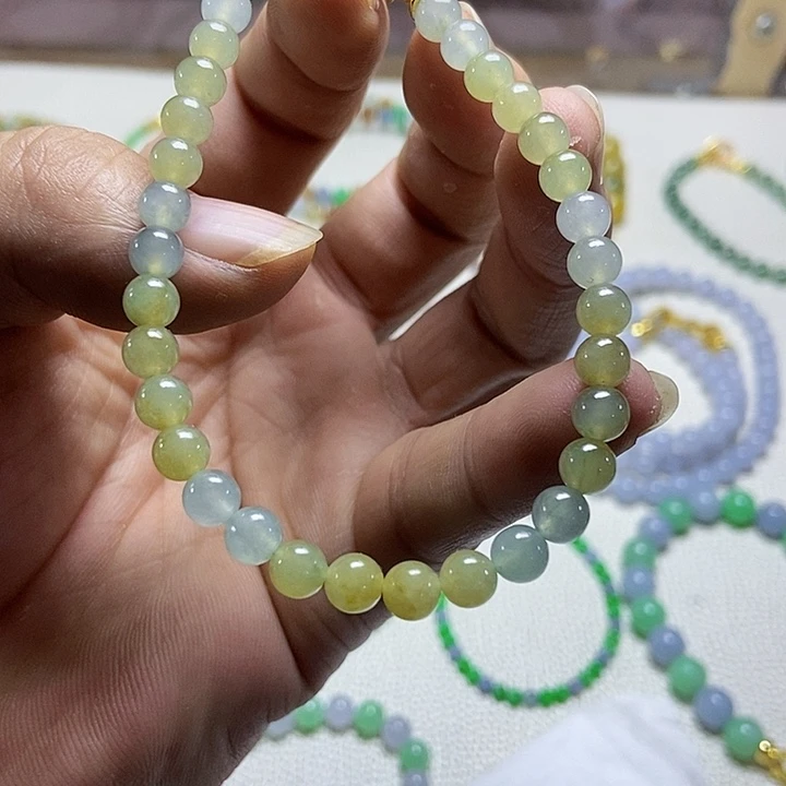 定制翡翠未镶嵌卡5.8马卡龙039