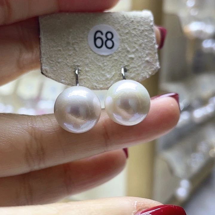 淡水珍珠耳饰银S925镶嵌