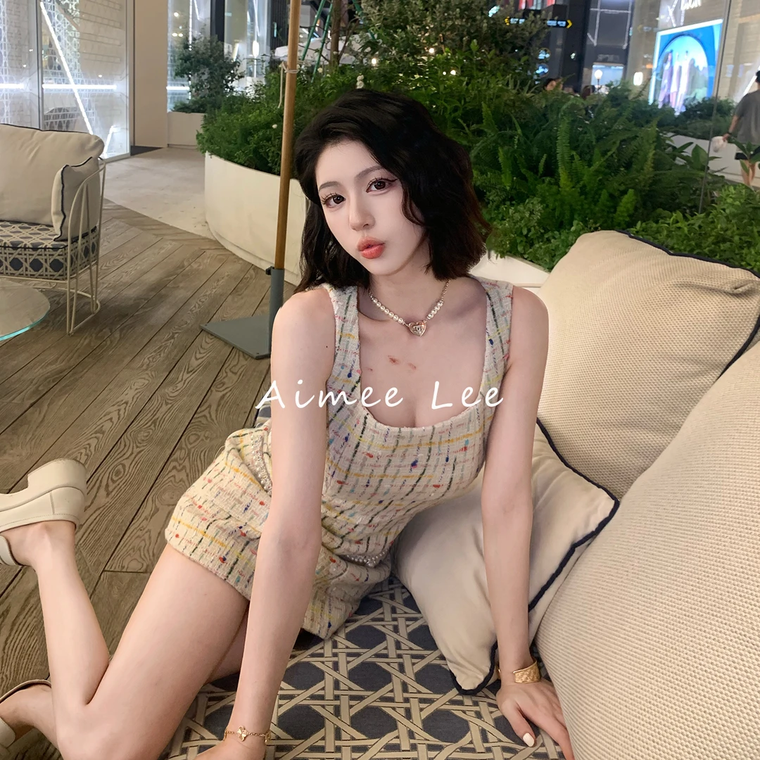Aimee Lee/娇宠甜心 好美的羊毛吊带裙 秋冬修身韩系小香风百搭