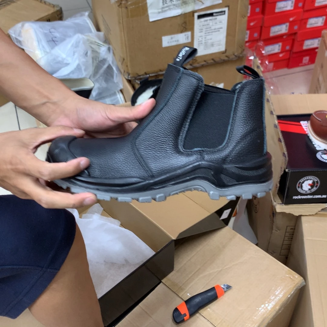 牛津布切尔西头层皮鞋码41钢头钢底