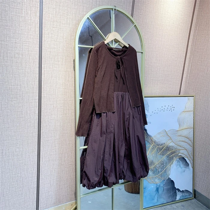 YY222深棕色孕妇裙子