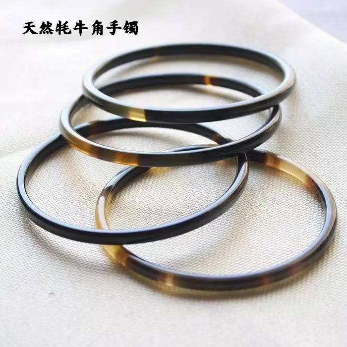 非金属皮质手镯 【4毫米】牦牛角手镯手环叮当镯服配饰品保真保天然