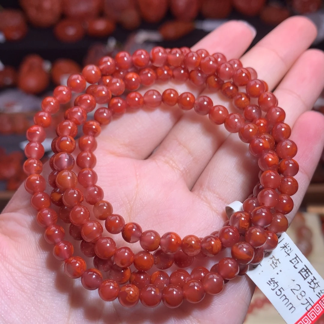 南红玛瑙未镶嵌珠宝半成品玫红火焰
