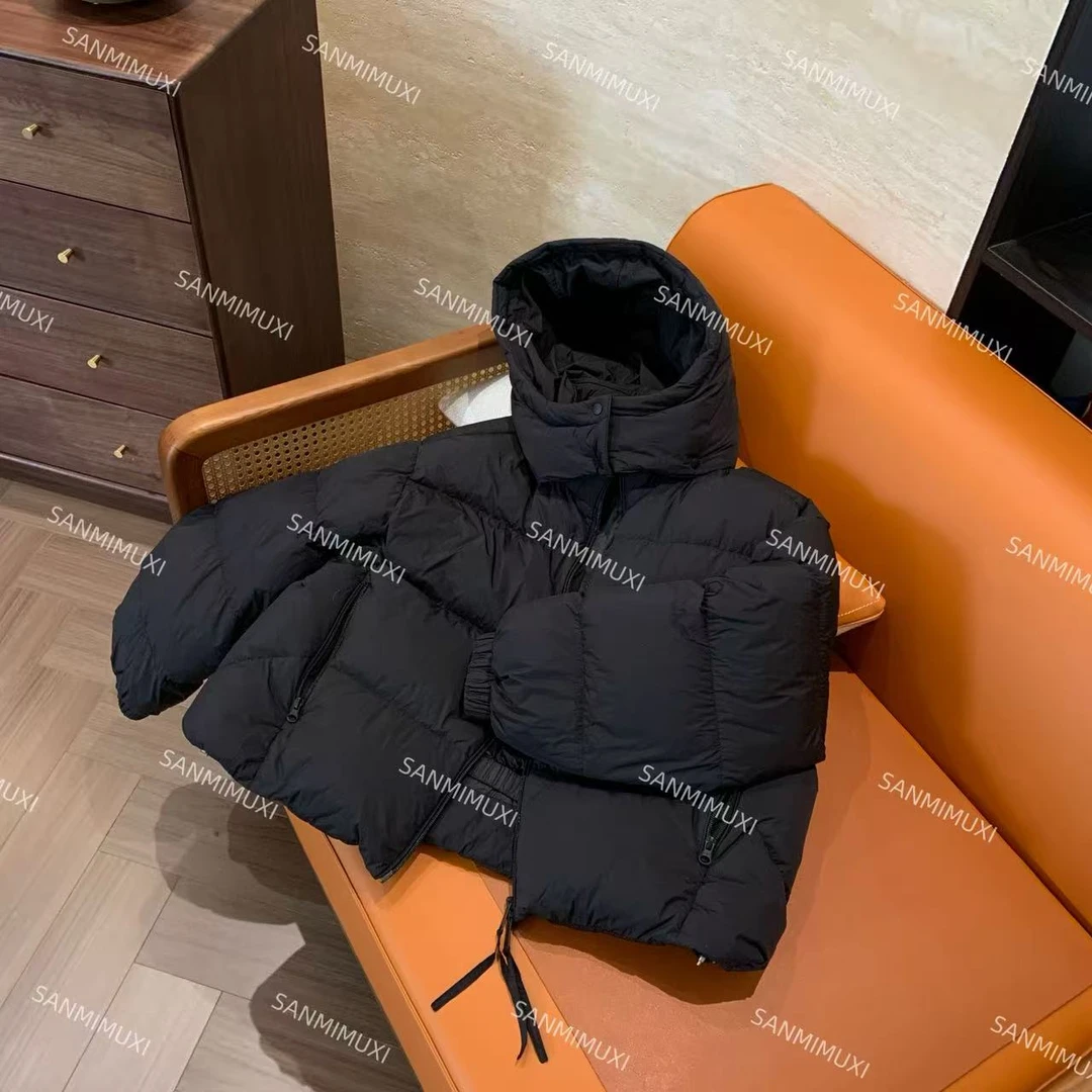 匈牙利白鸭绒短款连帽羽绒服（帽子可拆卸）55312