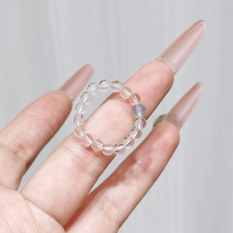 【Happy专享】白水晶海蓝宝戒指 女