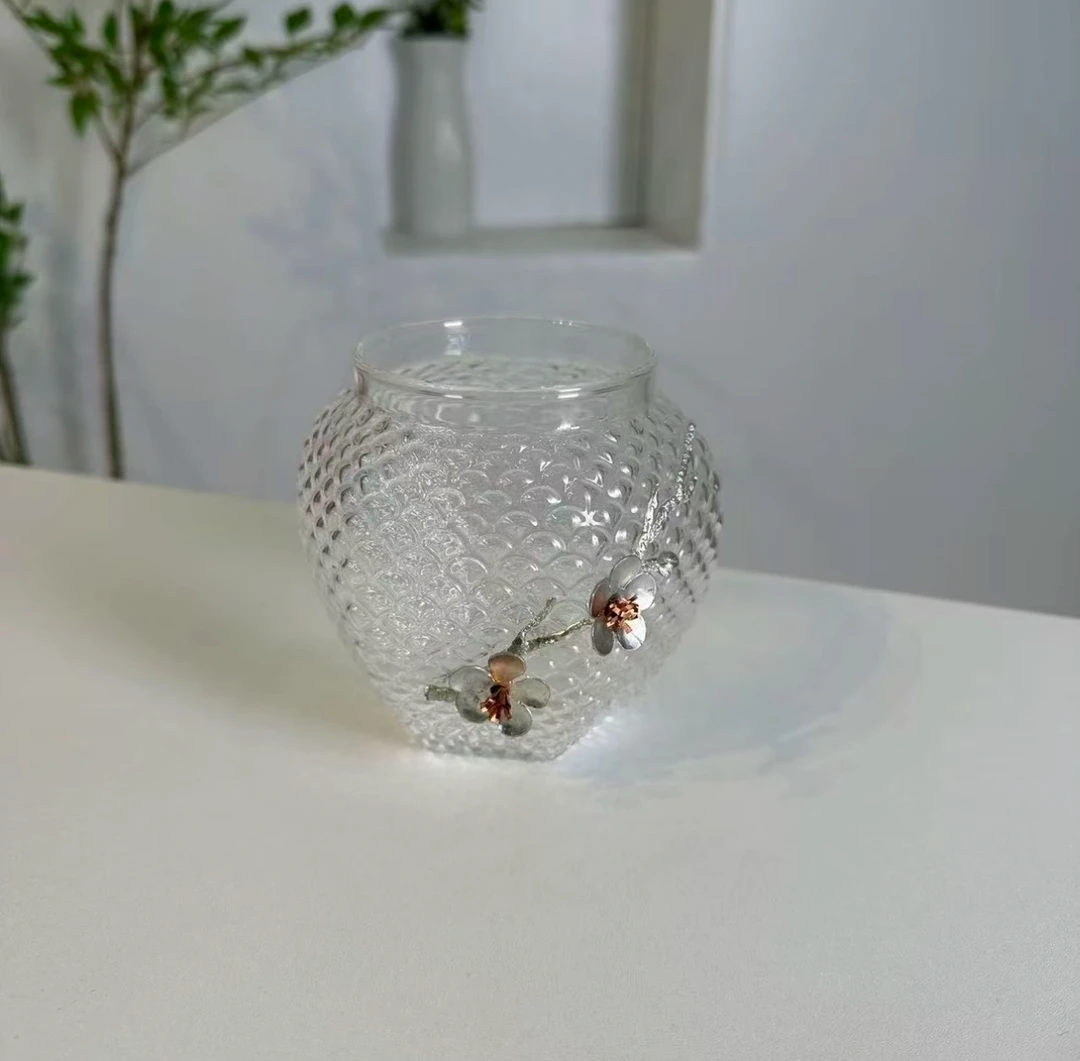花瓣玻璃瓶多功能置物瓷海WH660