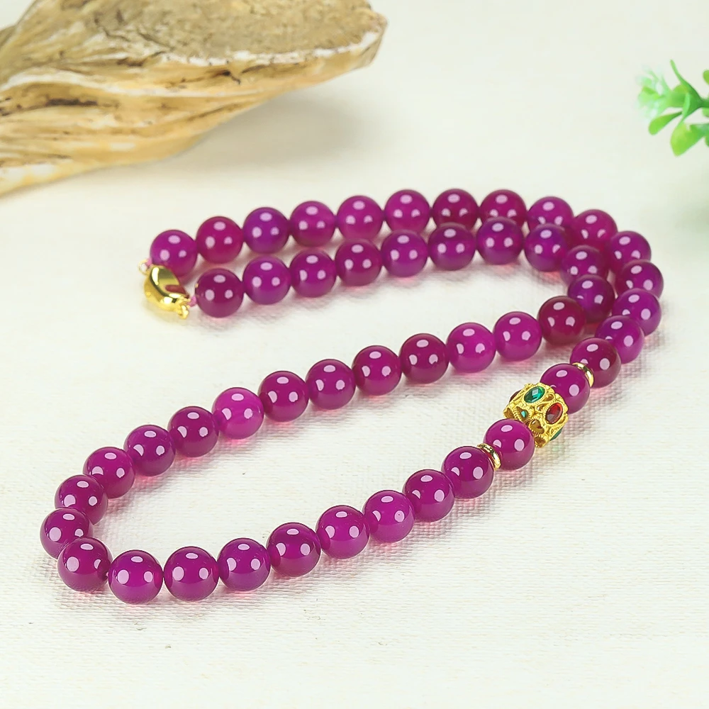 天然玉石 妖孽紫项链 妈妈链