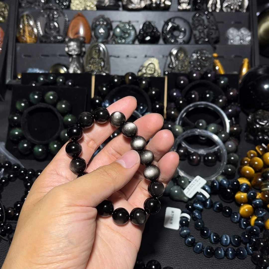 未镶嵌黑曜岩珠宝奇石向**升