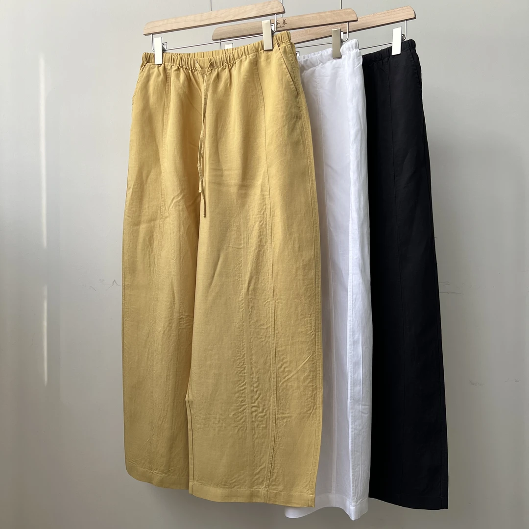 谷莱显瘦遮肉直筒山本裤抽绳松紧腰舒适休闲百搭夏季时尚宽松