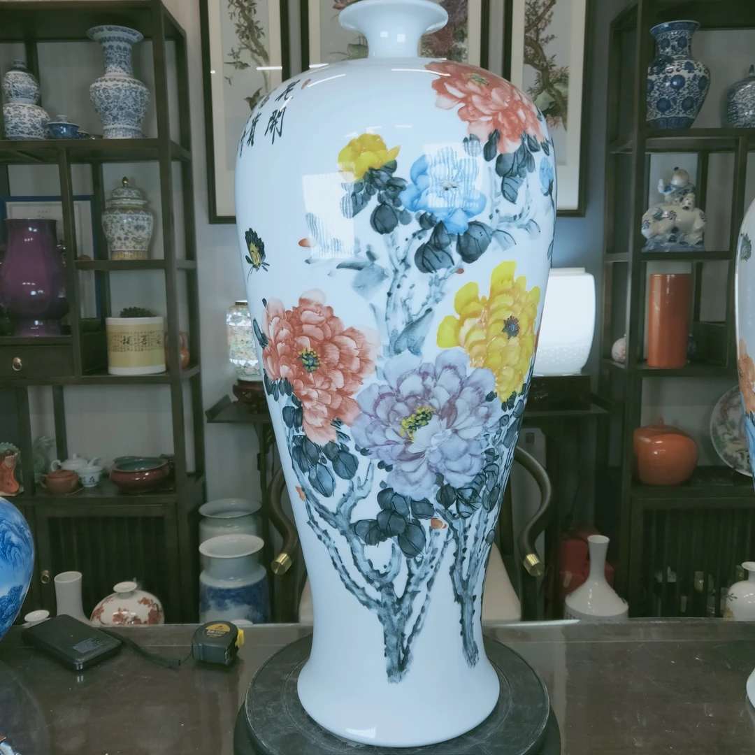 景德镇陶瓷全手工手绘美人瓶