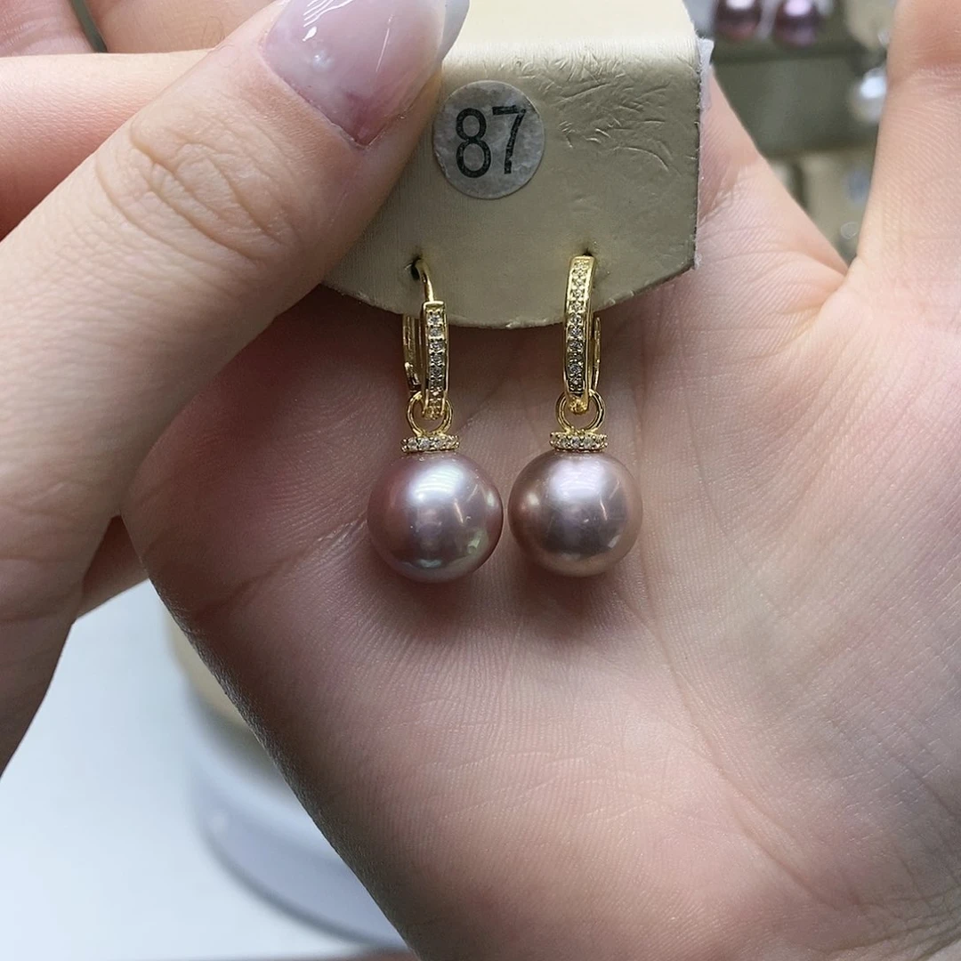 淡水珍珠耳饰银S925镶嵌