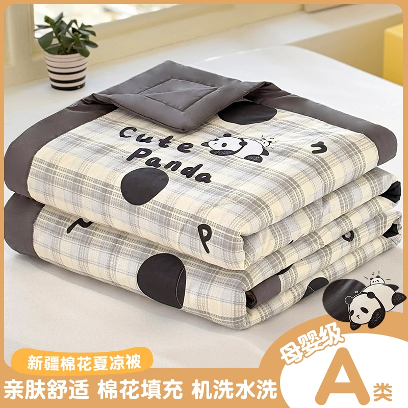 A类夏凉被纯棉全棉单人双人夏季婴幼儿童空调被可机洗春秋薄被子