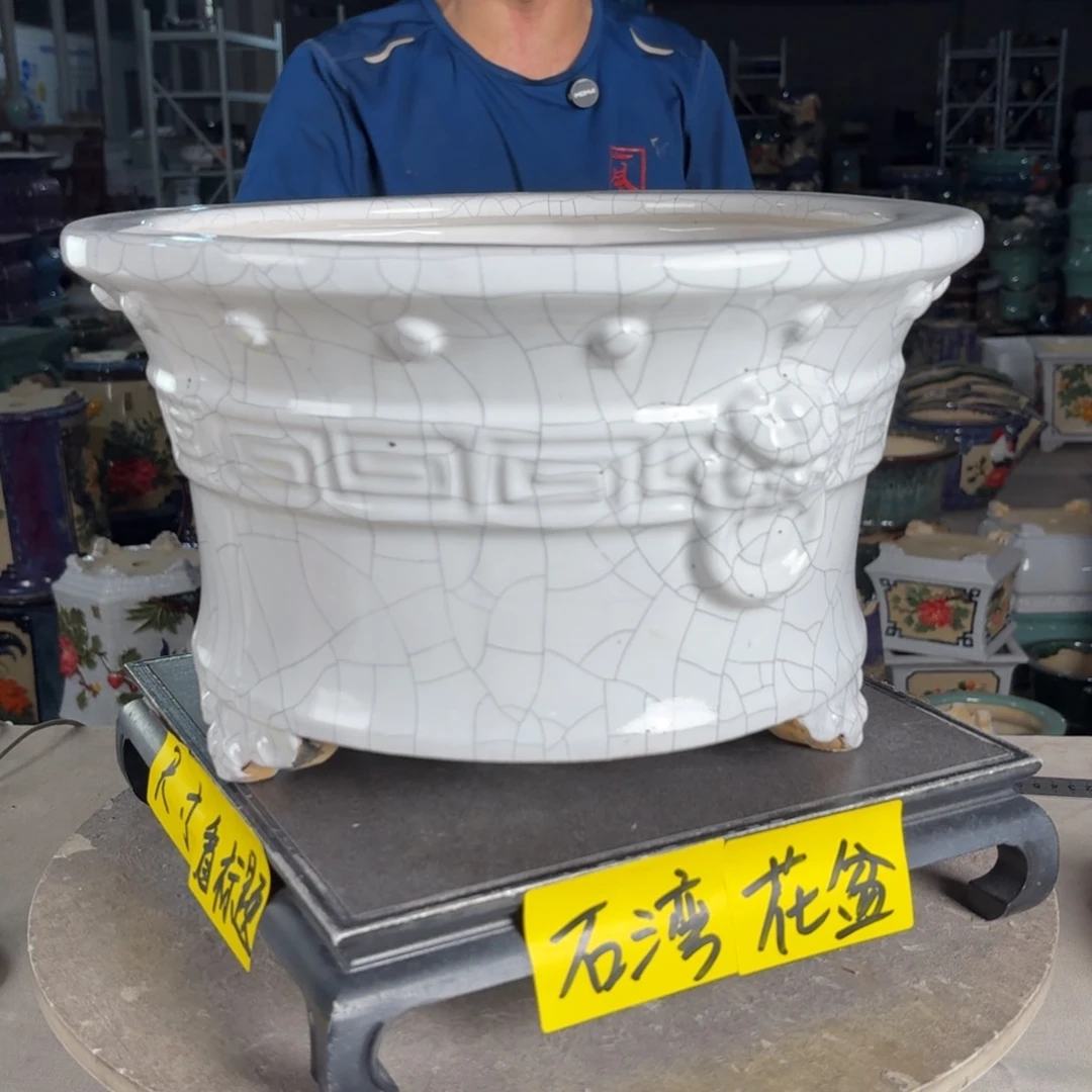 一风堂石湾花盆 内29*17高温裂