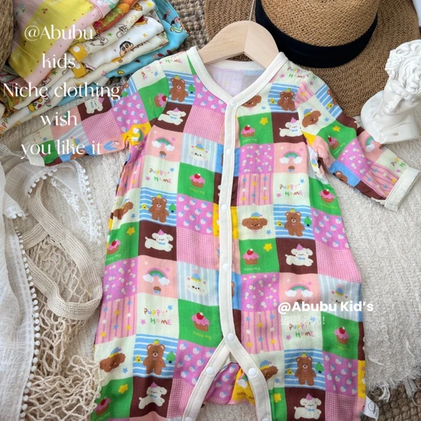 Abubukids·【独家·卡通竹纤维】对开长袖四季款宝宝连体衣柔软舒适