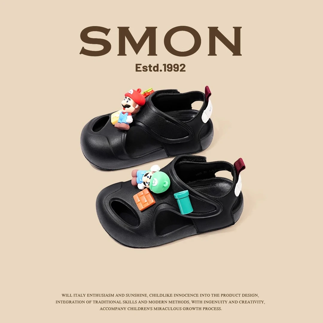 书萌儿童凉鞋夏季新款女童沙滩鞋宝宝鞋男童凉拖鞋防滑软底洞洞鞋