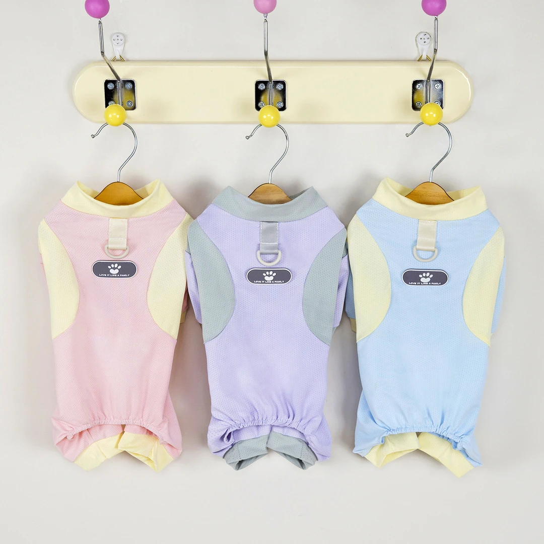 冰丝网眼轻薄抗紫外线凉感衣服夏季透气宠物25冰丝网眼居家服