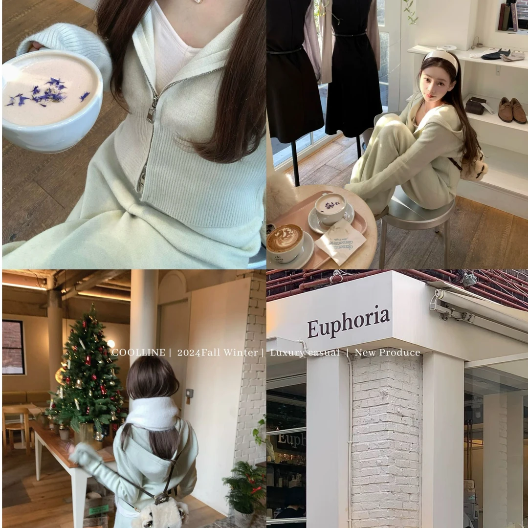 COOLLINE林子熙 二世谷情书 定染色系/气质针织日常懒人套装