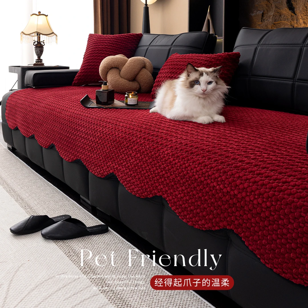 LANSWE/浪莎异形恋豆灯芯绒异形沙发垫新款防滑防猫抓沙发坐垫子