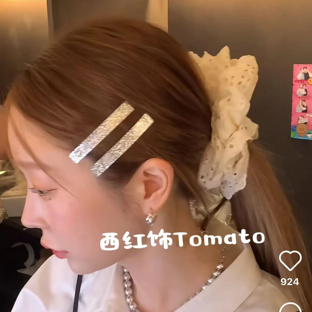 西红饰TOMATO韩国东大门网红爆款星星细闪侧边一字夹