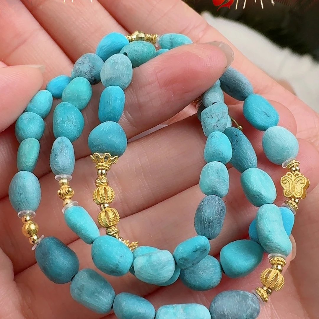 绿松石珠宝奇石18K金镶嵌y**i