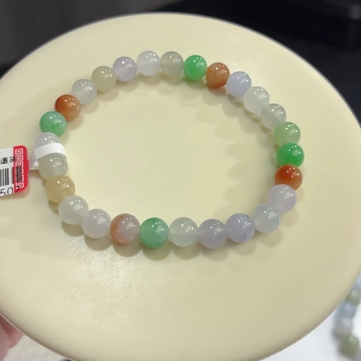 翡翠未镶嵌手链冰胶多宝卡7
